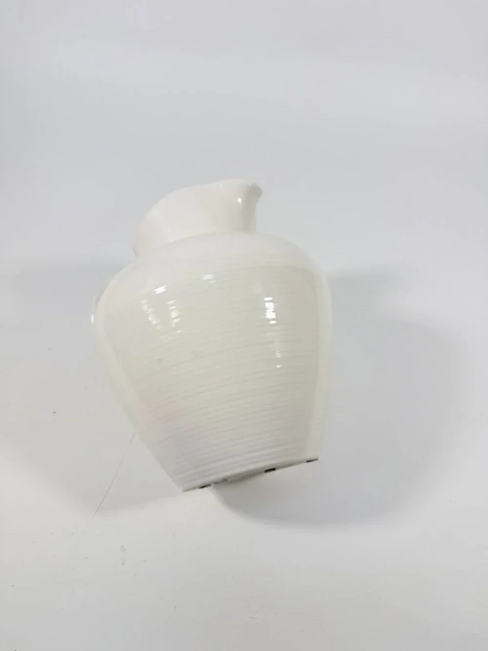 Ironstone Ceramic Pitcher White Ribbed Beehive Fapor Portugal Textured Stoneware - Picture 15 of 16